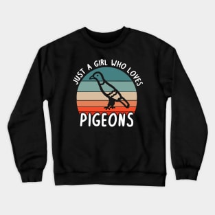 Just a girl love pigeons design carrier pigeon Crewneck Sweatshirt